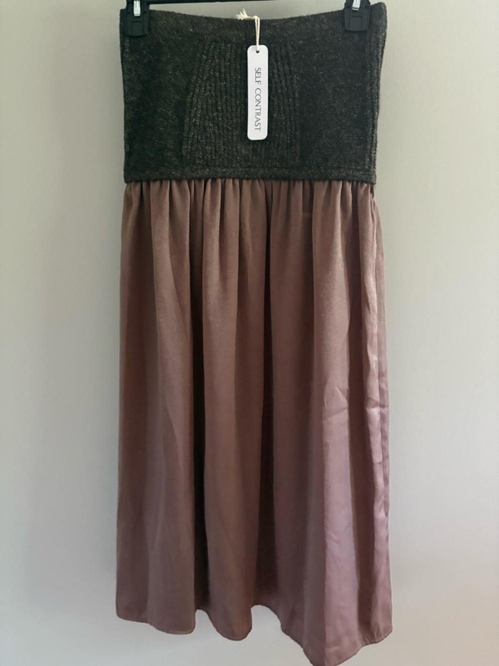 NWT Self Contrast Strapless Mini Dress